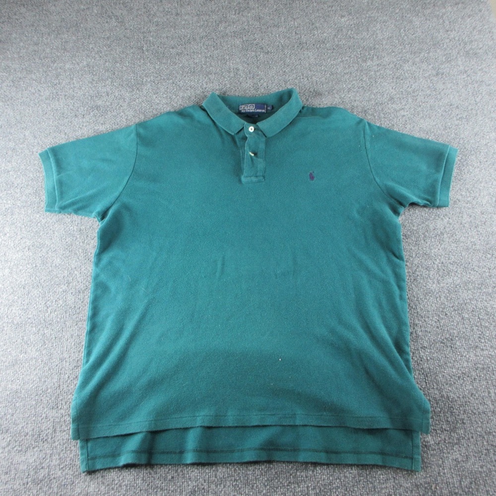 Polo Ralph Lauren Polo Shirt Mens XL Green Short Sleeve Cotton Logo Casual